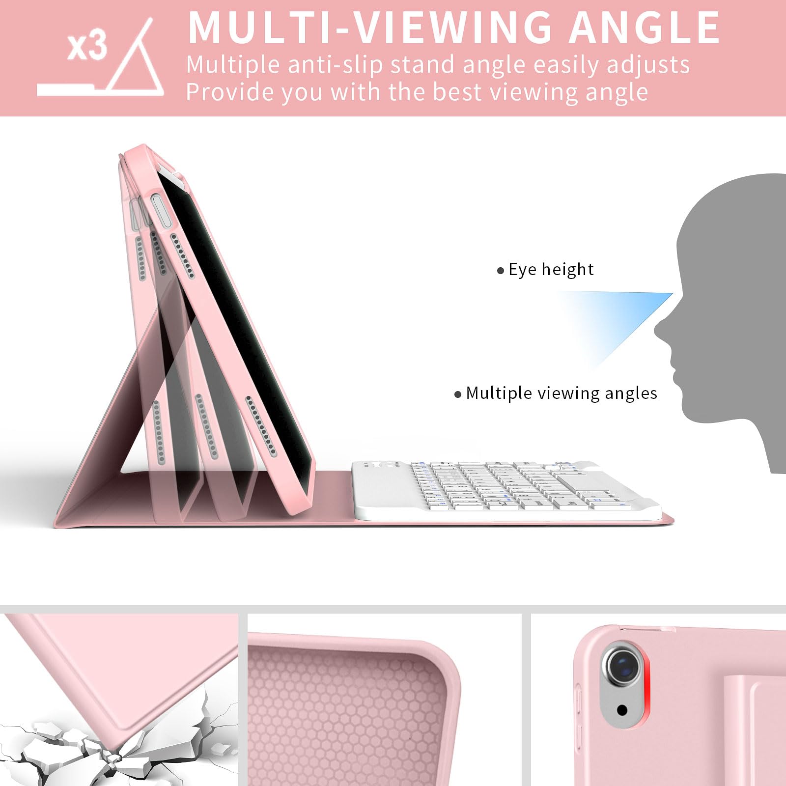 Premium iPad 11th/10th Gen Case with Wireless Keyboard (2025/2022 Model) - Slim Lightweight Protective Cover with Pencil Holder & Auto Wake/Sleep | Perfect for Work, Study & Travel | 11 inch A16/10.9