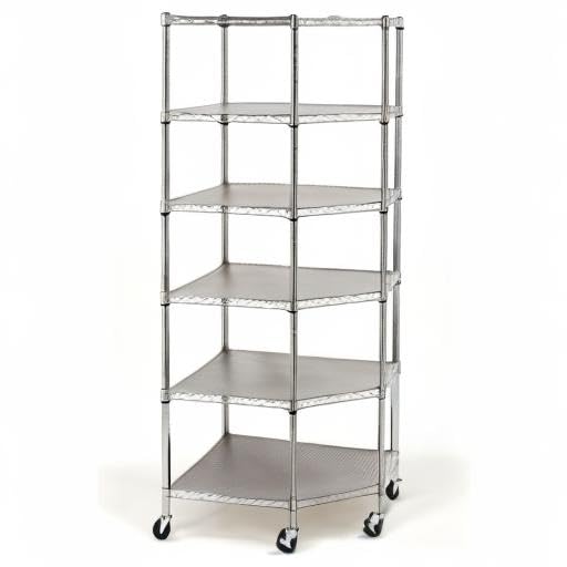 Heavy Duty Steel 6-Tier Corner Shelf for Restaurant - NSF Approved Commercial Food Storage Rack | Perfect for Kitchen, Pantry & Backroom Organization