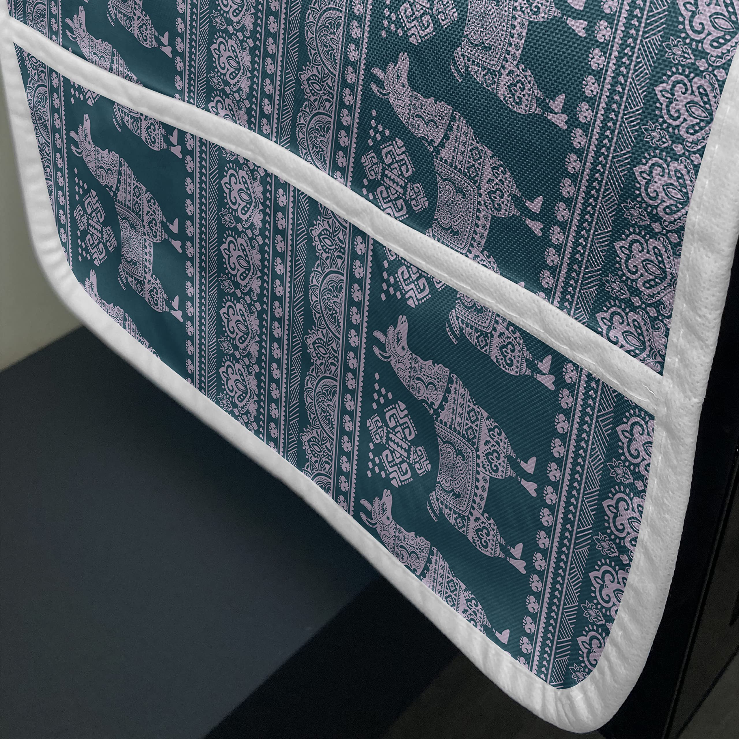 Ambesonne Ethnic Microwave Oven Cover - Water Resistant Kitchen Organizer with Pockets, Alpaca Llama South American Animal Art Pattern, 36