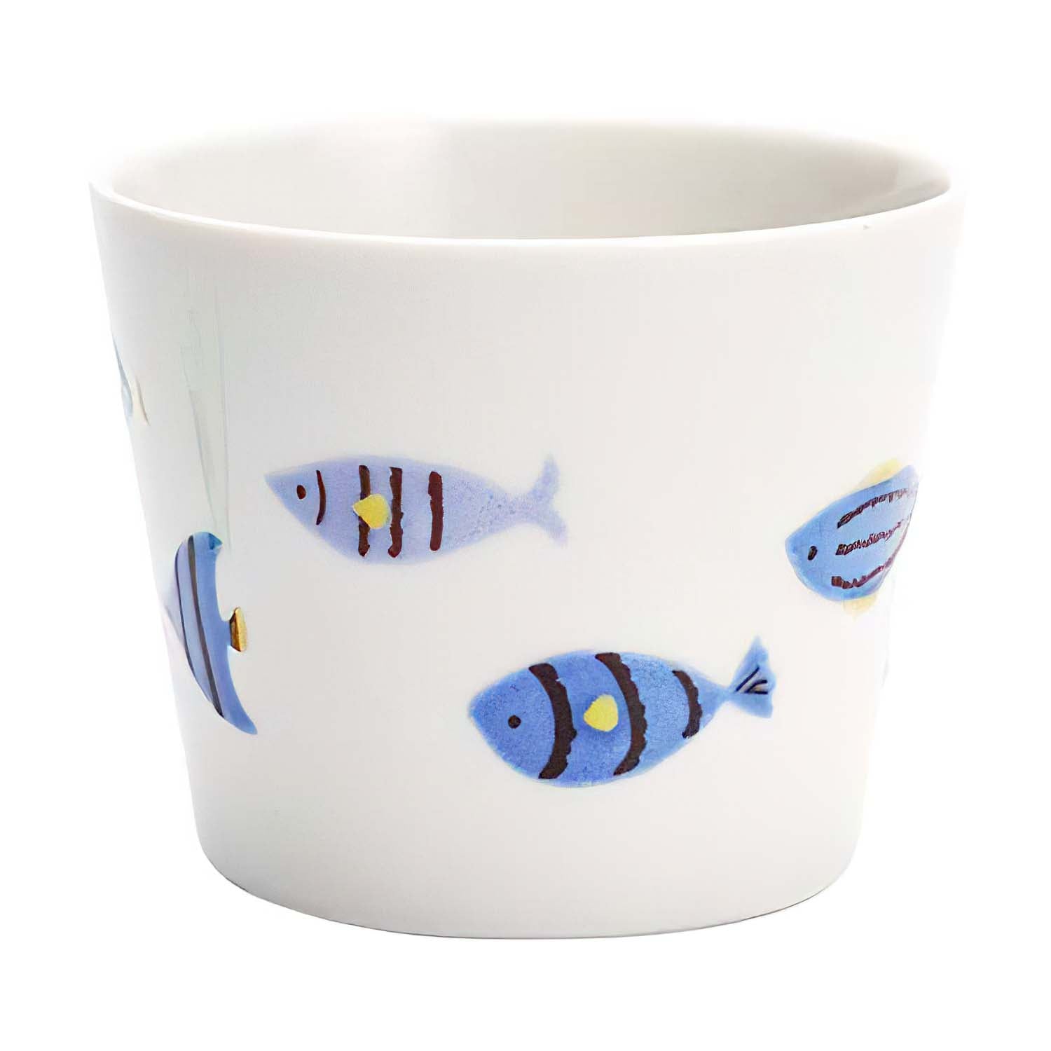Harekutani Porcelain Blue Fish Cup - Handmade Japanese Tea Cup, Ceramic Coffee Mug - Perfect for Tea Ceremony, Home Decor, Gift Idea