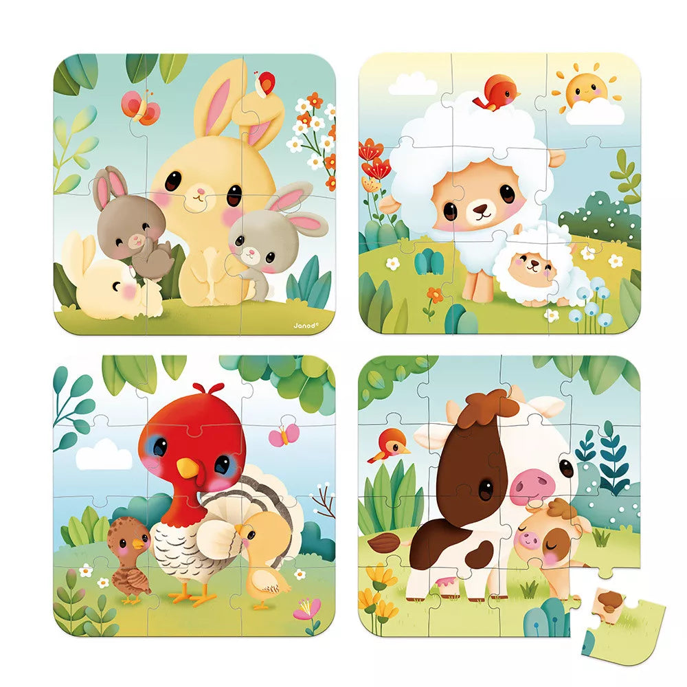 Farm Animal Progressive Puzzle for Kids - Educational Wooden Jigsaw Toy for Toddlers & Children - Perfect for Learning, Playtime & Family Bonding Activities