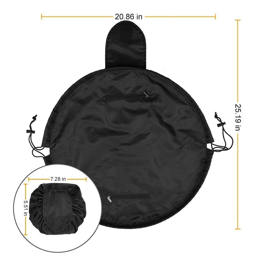 VGMAX Portable Drawstring Makeup Bag - Large Capacity Cosmetic Organizer Pouch for Women | Waterproof Travel Toiletry Bag | Perfect for Gym, Vacation & Daily Use