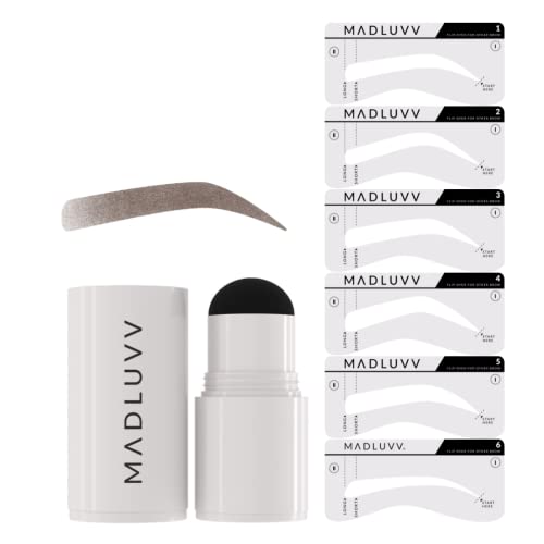 Original MADLUVV Patented Eyebrow Stamp Stencil Kit - 1-Step Brow Stamp & Shaping Kit for Perfect Eyebrows | Viral Beauty Tool for Brunette | Easy DIY Eyebrow Makeup at Home or Travel