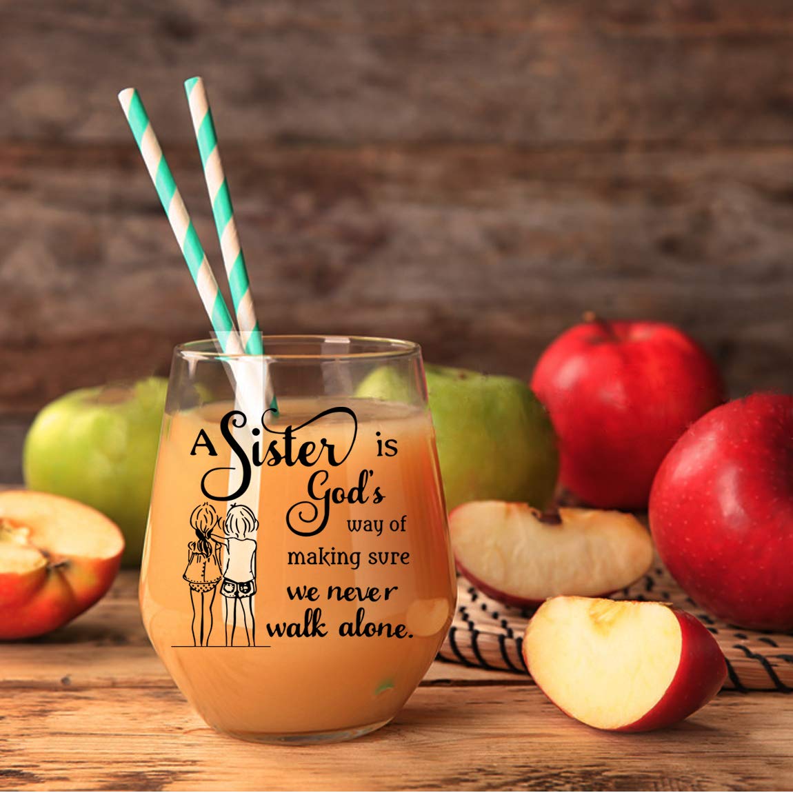 15oz Sister Wine Glass - Unique Sister Gifts for Birthday, Christmas & Mother's Day - Thoughtful Present to Show Sisterly Love - Perfect for Wine Nights, Family Gatherings & Special Celebrations