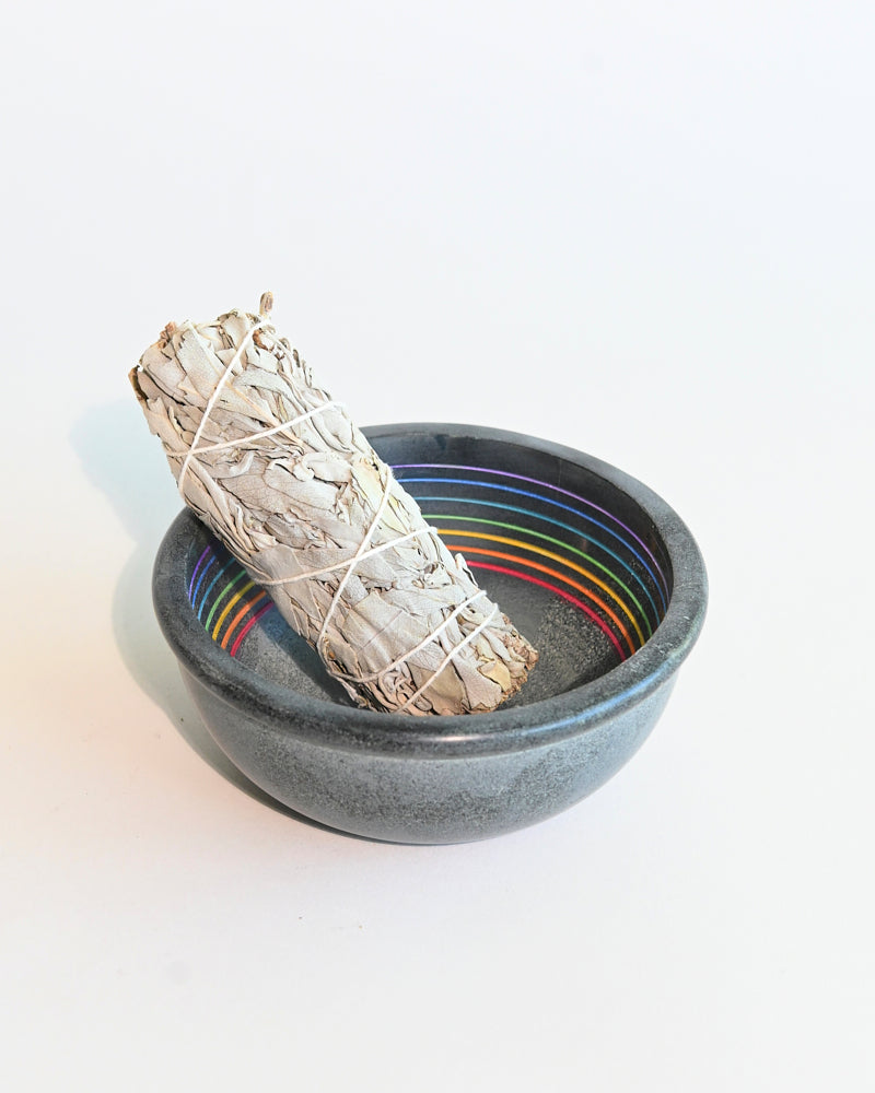7 Chakra Smudge Bowl Set - Handmade Ceramic Incense Burner for Meditation, Yoga & Spiritual Cleansing | Perfect for Home, Office & Healing Spaces