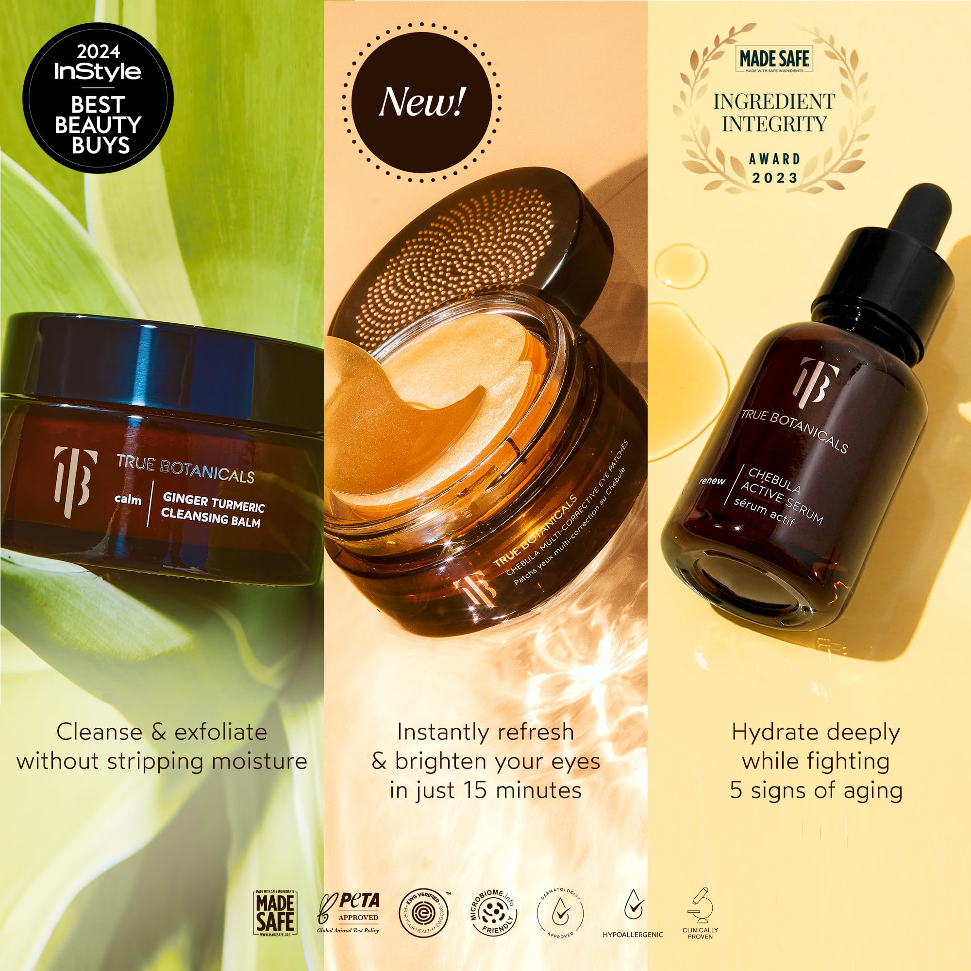 **True Botanicals Collagen Boosting Essentials Set – Hydrating Skincare for Fine Lines & Wrinkles | Ginger Turmeric Cleansing Balm, Chebula Active Serum & Eye Patches | Anti-Aging Routine for Glowing Skin**    *(Note: If the original title was in Chinese, here’s the English version optimized for SEO with added use case.)*