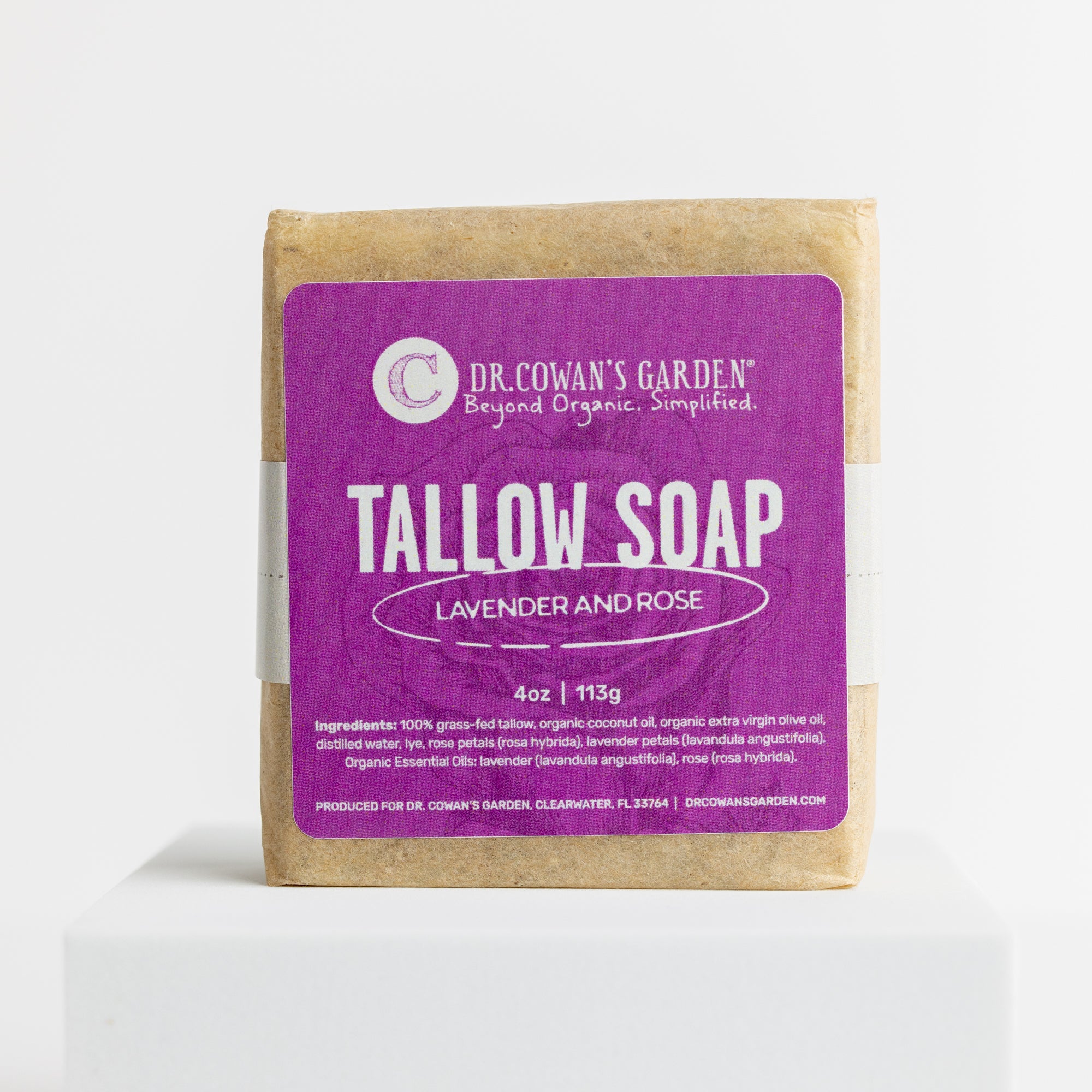 Organic Lavender & Rose Tallow Soap Bar - Handmade with Natural Ingredients for Dry & Sensitive Skin - Perfect for Daily Face & Body Cleansing, Spa Day & Gift Giving