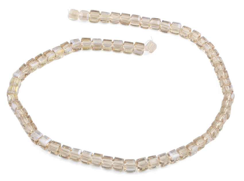 6X6mm Beige Square Faceted Crystal Beads for Jewelry Making - DIY Bracelets, Necklaces & Earrings - Premium Sparkling Beads for Crafting & Fashion Accessories