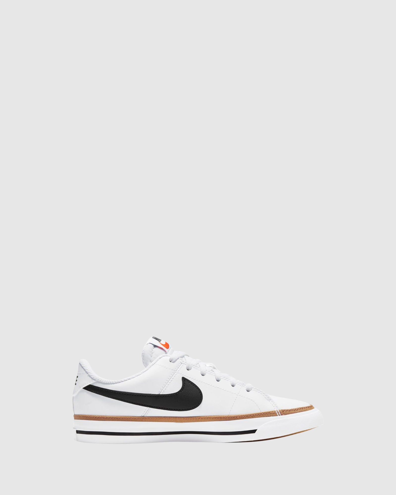 Nike Court Legacy Sneakers for Kids - White, Black & Desert Ochre - Comfortable School Shoes for Boys & Girls - Perfect for Gym Class, Playground & Everyday Wear