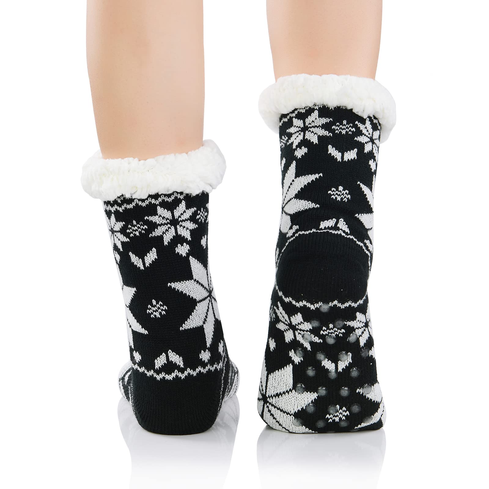 Cozy Women's Fuzzy Socks - Winter Warm Furry House Slippers | Non-Slip Indoor & Athletic Socks for Christmas Gifts | Perfect for Lounging, Yoga & Cold Weather Comfort