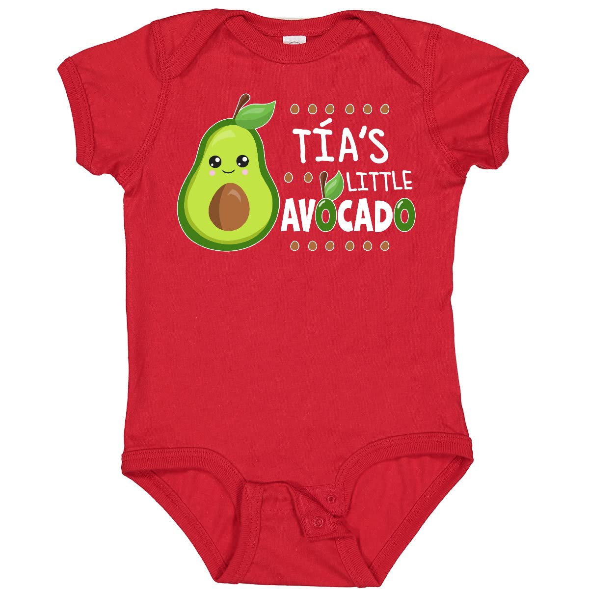 Inktastic Tía's Little Avocado Baby Bodysuit - Cute Avocado Print Onesie for Newborns & Infants | Perfect for Family Photos, Baby Showers & Everyday Wear