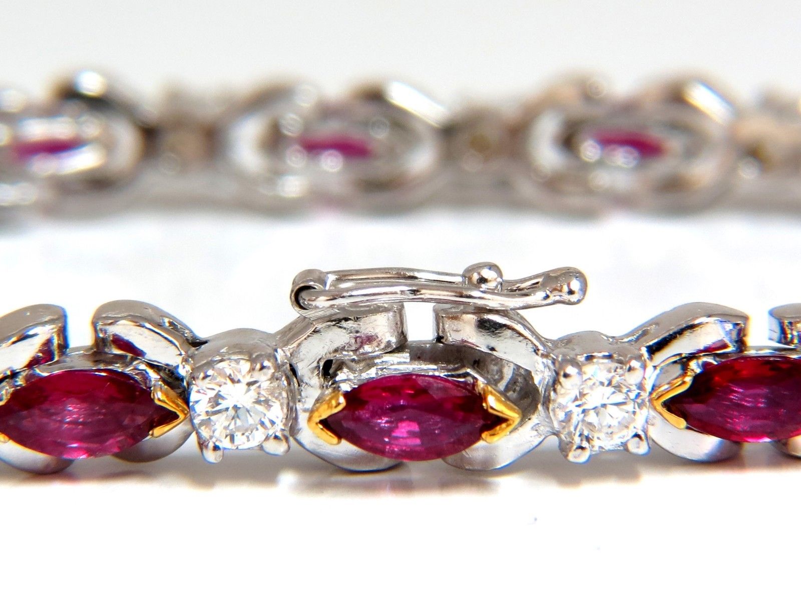 3.50ct Natural Ruby & 2.50ct Diamond Bracelet in 14K Gold - Elegant Jewelry for Women, Perfect for Weddings, Anniversaries & Special Occasions