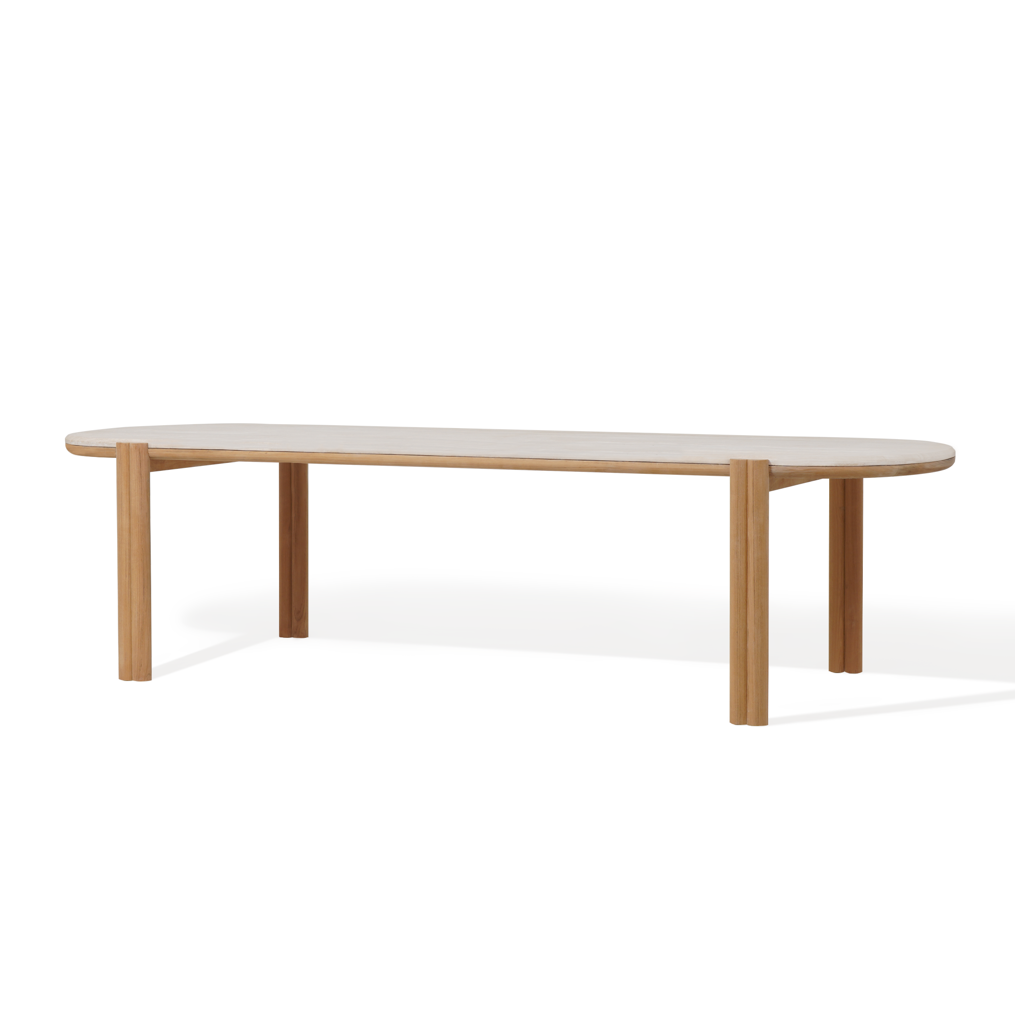 Premium Teak Wood Dining Table for Outdoor & Indoor Use – Cove Pill Design, Weather-Resistant & Durable – Perfect for Patio, Garden, Restaurant, and Home Decor