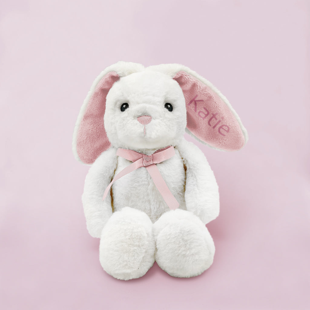 Personalized Pink Baby Bunny Plush Toy - Perfect for Newborn Gifts, Nursery Decor, and Easter Celebrations