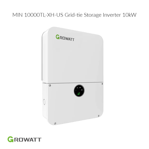 Growatt 10kW MIN 10000TL XH US Grid-Tied Solar Inverter with Battery Storage - Perfect for Home & Commercial Solar Energy Systems