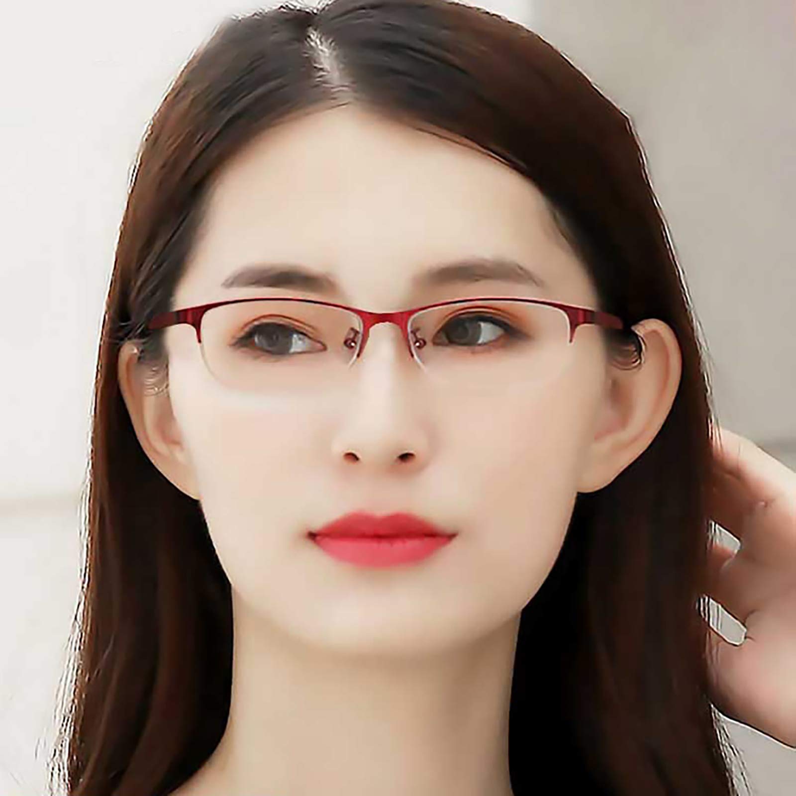 Blue Light Blocking Reading Glasses with Anti Glare & UV Protection - Comfortable Half Frame Design for Computer Use, Office Work, and Screen Time (+2 Strength)