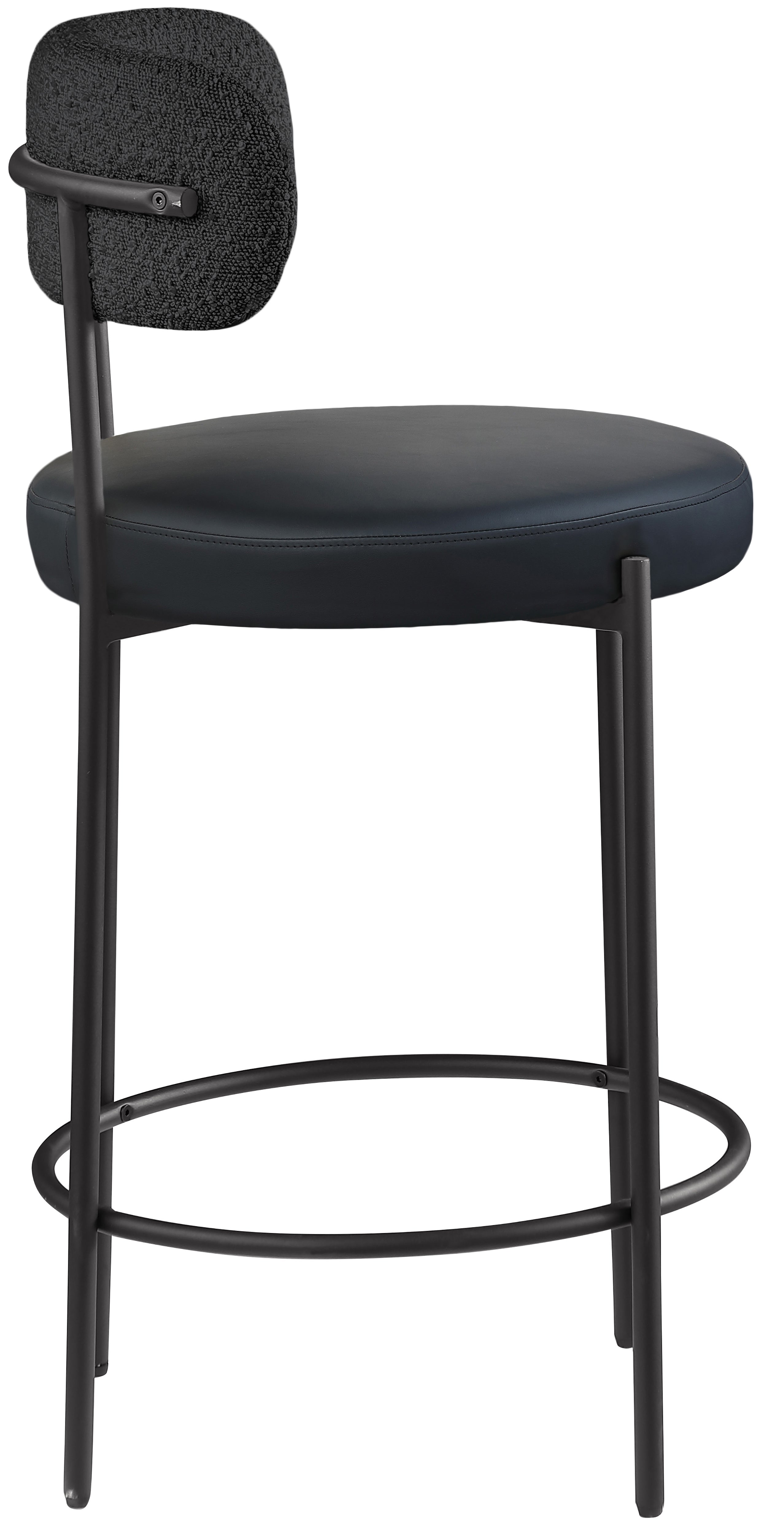 Vegan Leather Seat Stool - Modern PU Leather Footrest Ottoman with Non-Slip Bottom, Perfect for Living Room, Bedroom, Office & Nursery - Lightweight & Space-Saving Stool for Extra Seating or Footrest
