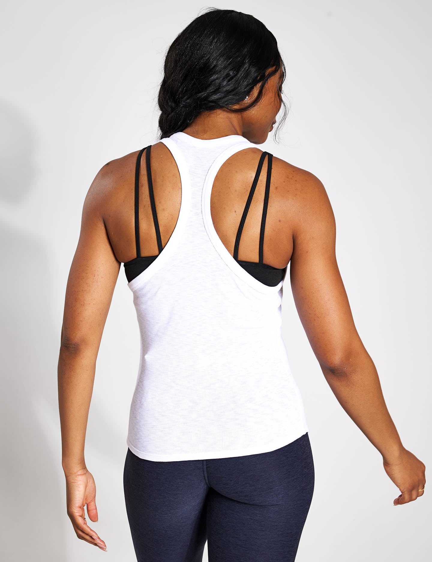 Sunrise High Neck Tank Top for Women - White - Perfect for Yoga, Workouts & Casual Wear