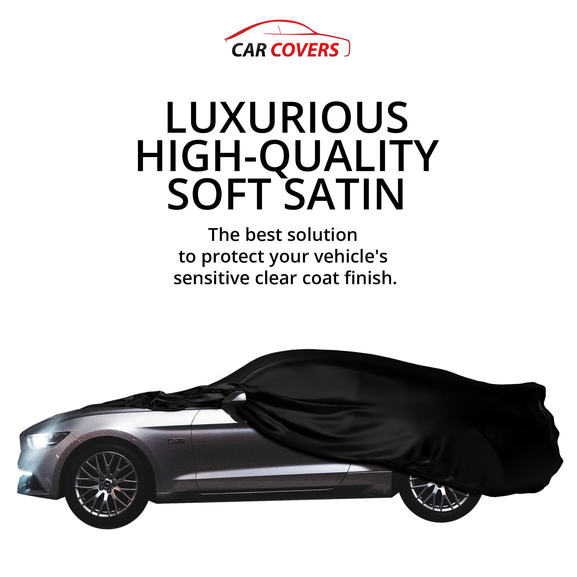 Premium Scratch-Resistant Indoor Car Cover for Ford Mustang (2005-2024) - Black Satin Ultra Soft Material with Warranty | Perfect for Garage Storage & Vehicle Protection