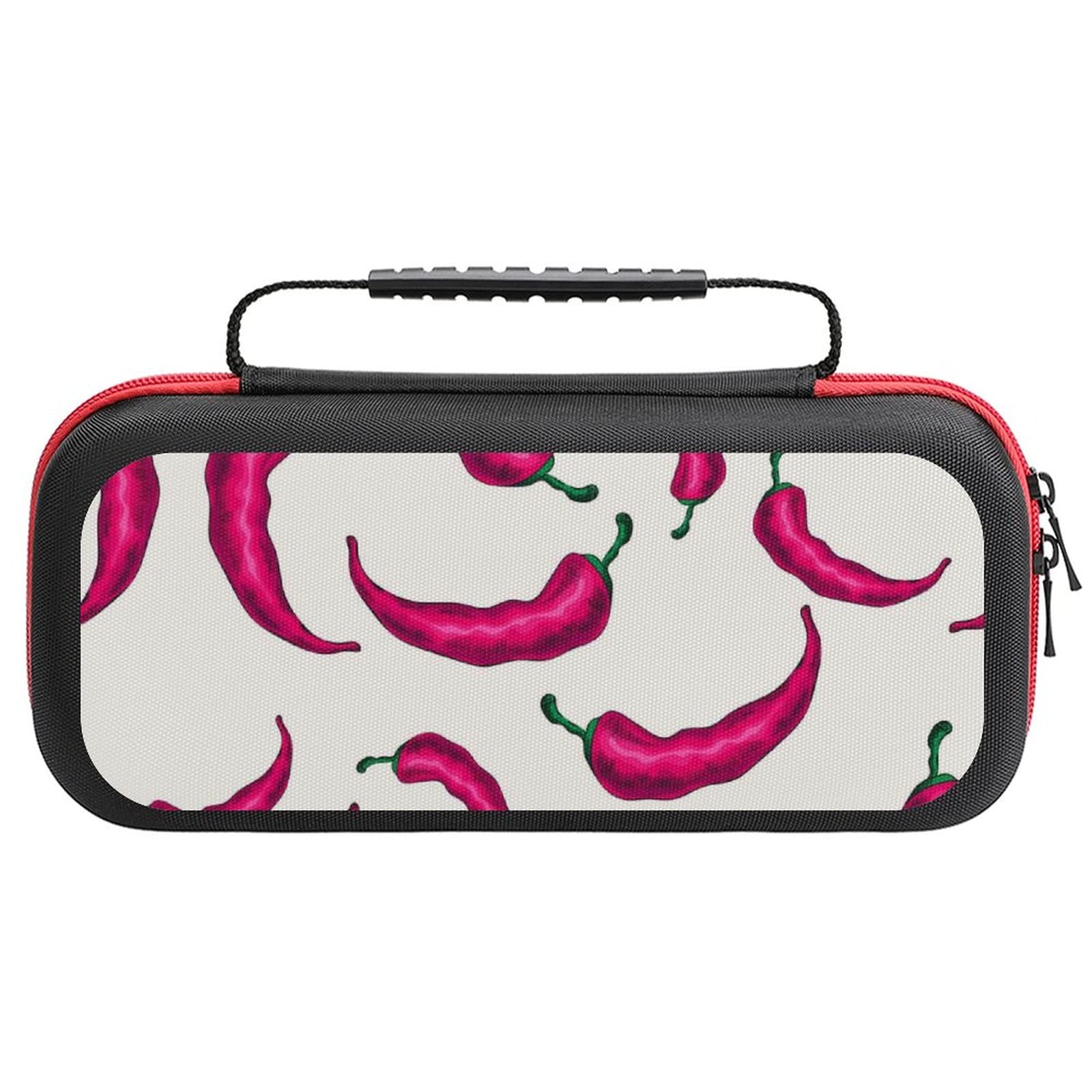 FunnyStar Red Chili Hot Pepper Carrying Case for Nintendo Switch - Protective Shell Storage Handbag - Perfect for Travel, Gaming Parties & On-the-Go Protection