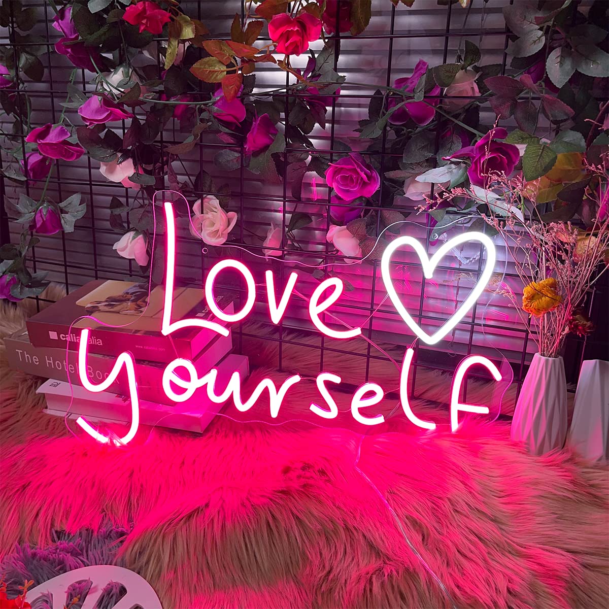 Pink Love Yourself LED Neon Sign - 21.3x14.2