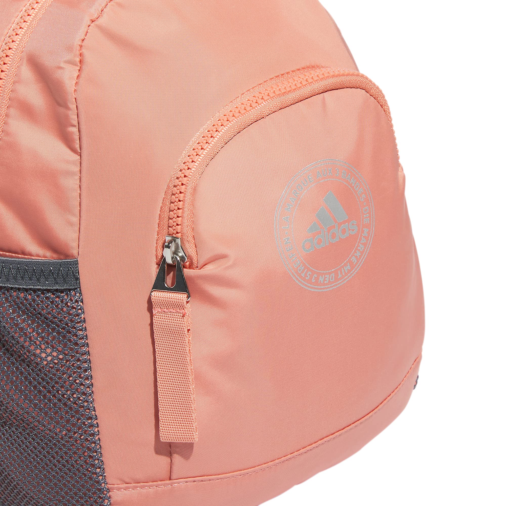 Adidas Unisex Linear Mini Backpack - Small Travel Bag for School, Gym & Hiking - Lightweight Water-Resistant Daypack (Wonder Clay/Silver Metallic)