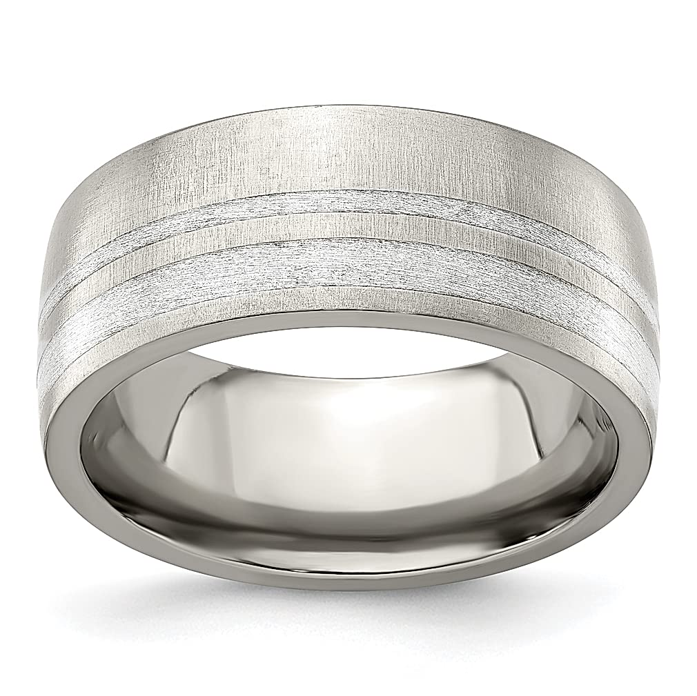 ICE CARATS Edward Mirell Titanium 925 Sterling Silver 9mm Band Ring - Classic Flat Wedding Ring for Men, Durable Precious Metal Jewelry - Perfect Gift for Dad, Husband & Him - Ideal for Anniversaries, Engagements & Special Occasions