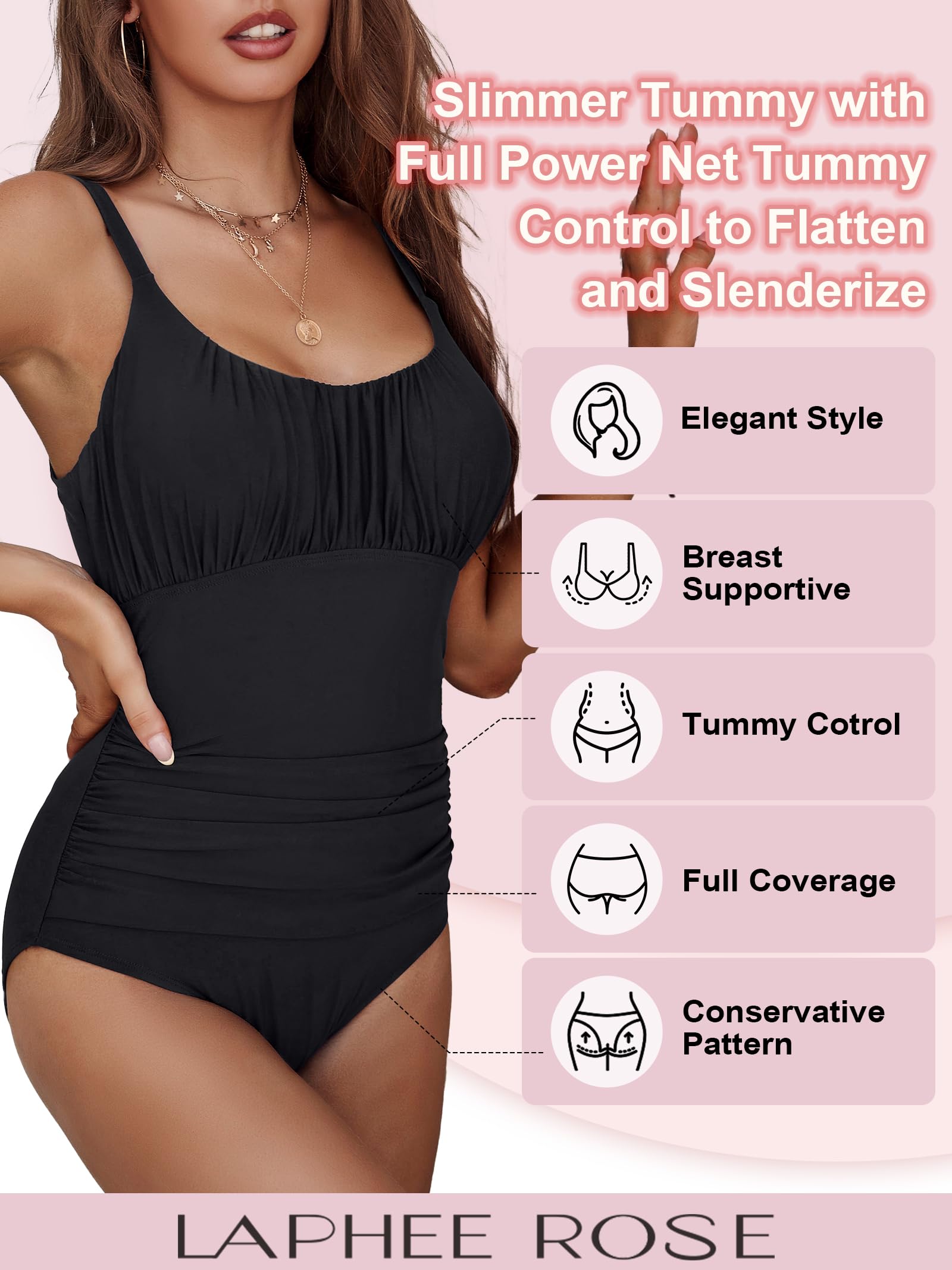 One Piece Swimsuit for Women - Tummy Control Bathing Suit with Ruched Design | Perfect for Beach Vacation, Pool Party & Summer Swimwear