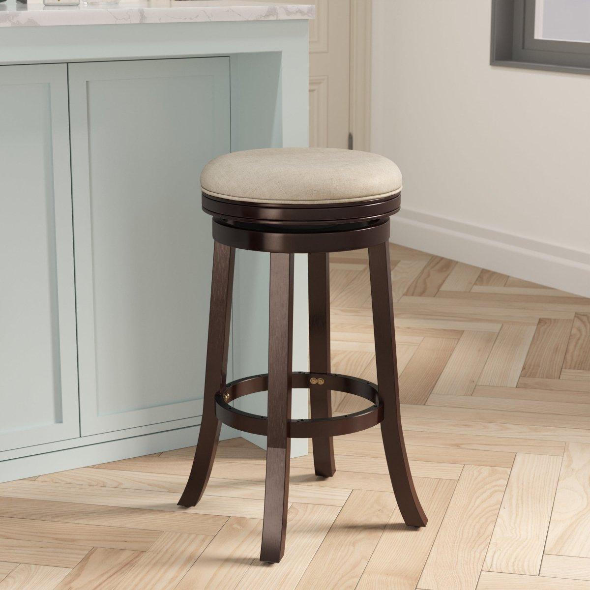 Creede Bonded Leather Backless Swivel Stool - 24