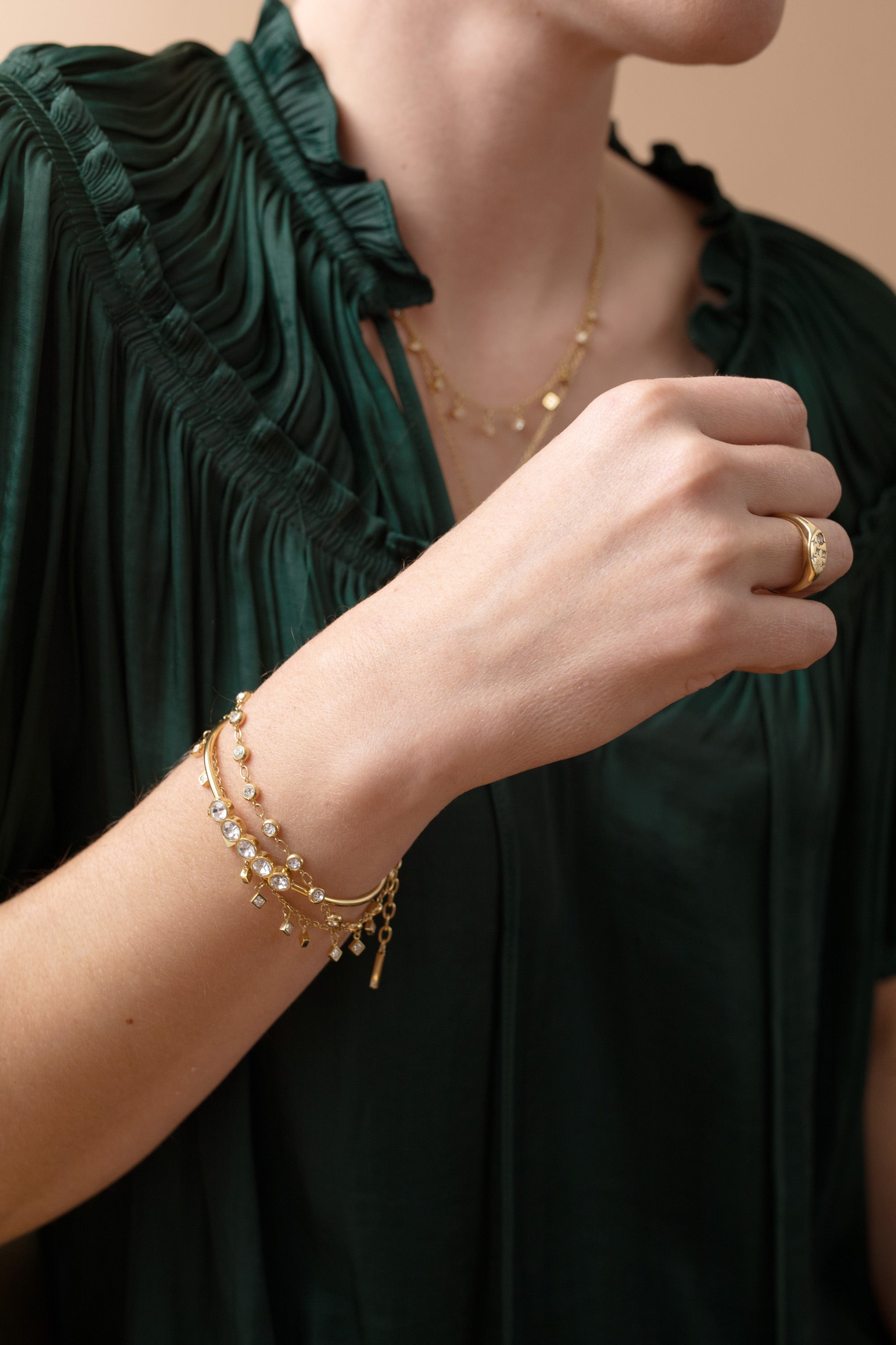Crystal Pebble Chain Bracelet for Women - Elegant Beaded Adjustable Wristband for Daily Wear, Gift Giving & Boho Fashion