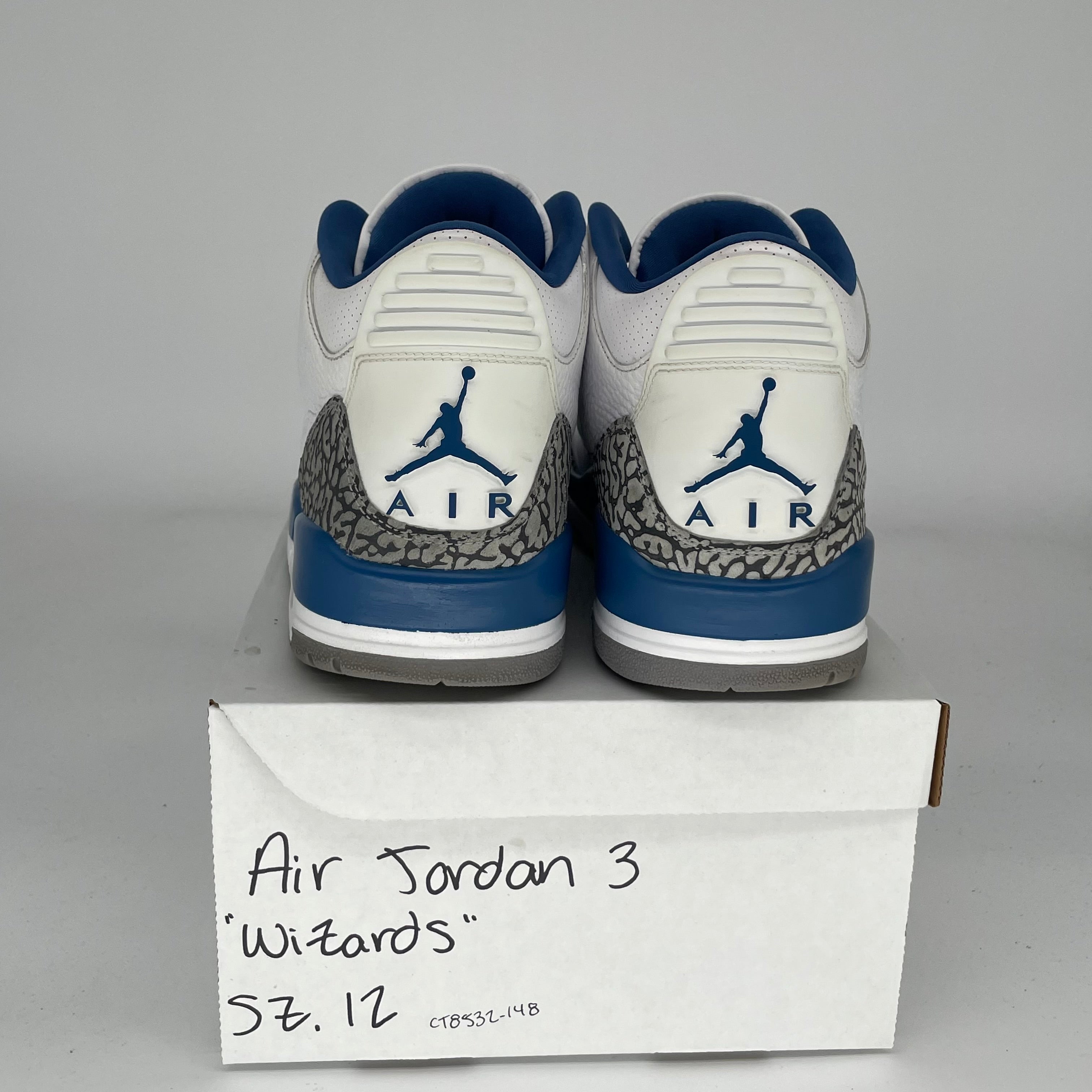 Original: AIR JORDAN 3 WIZARDS SIZE 12 CT8532 148   Optimized: Air Jordan 3 Retro 