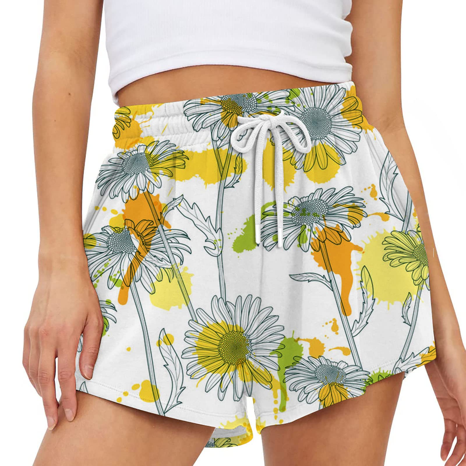 Women's Sweat Shorts - Casual Summer Comfy Lounge Athletic Shorts with Elastic Waist & Leopard Print - Perfect for Running, Yoga, Gym Workouts & Relaxing at Home