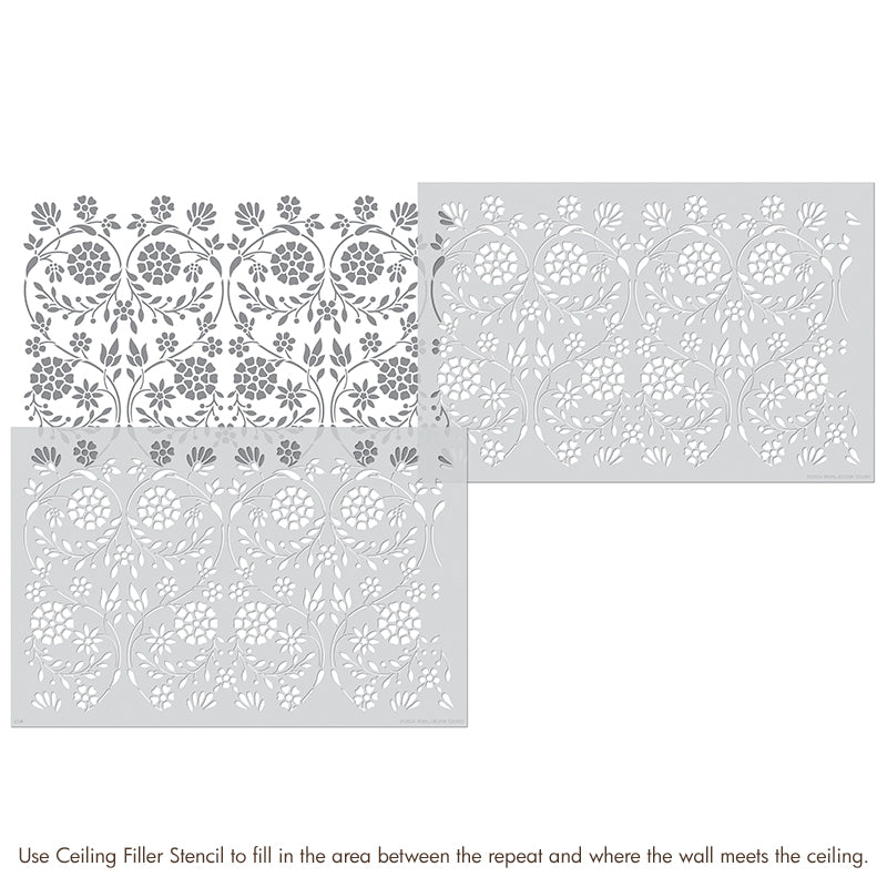 Floral Wall Stencil for Garden Trellis - DIY Home Decor, Wall Art Painting Template - Perfect for Bedroom, Living Room, and Outdoor Garden Projects