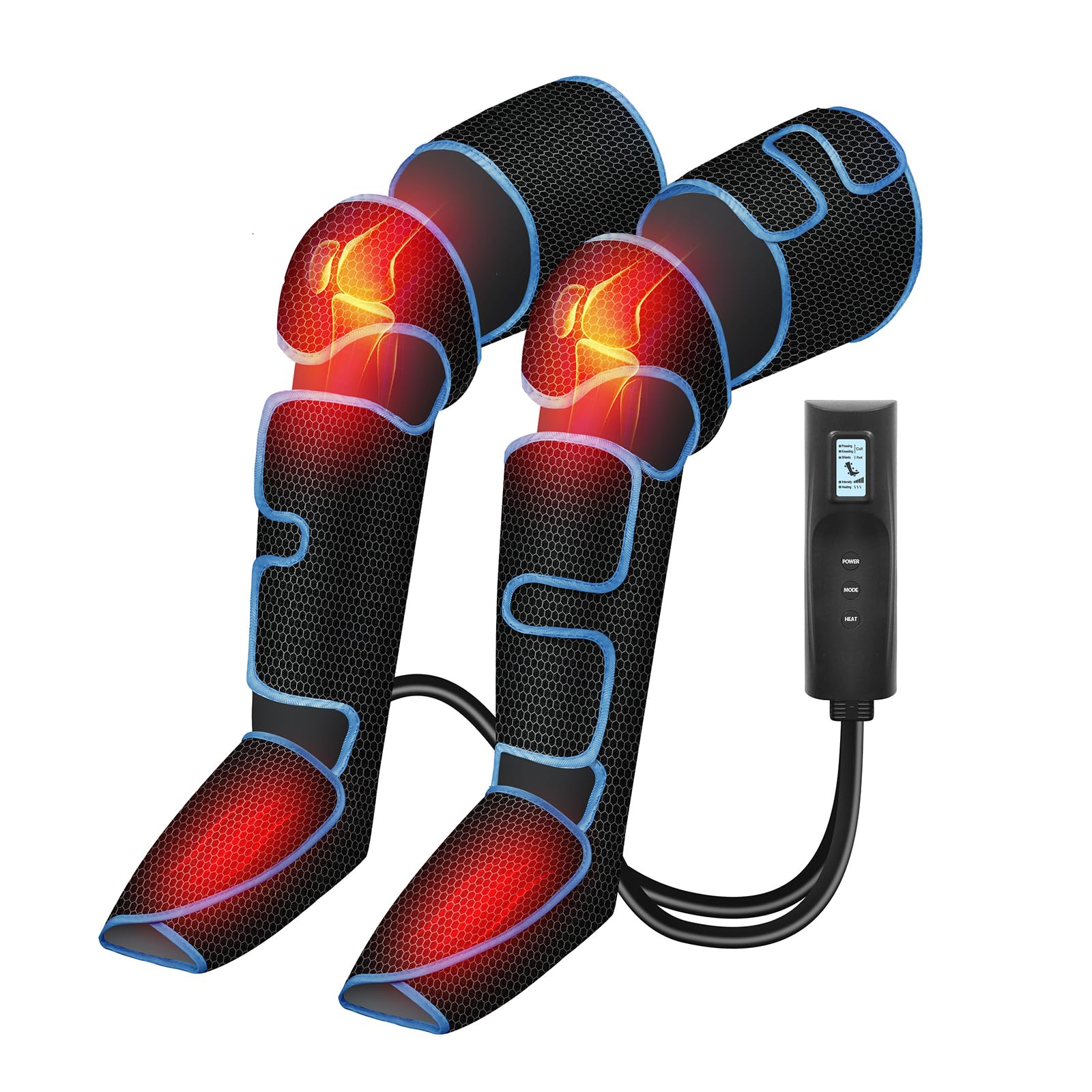 Heated Leg Massager for Circulation & Pain Relief - FSA/HSA Eligible Air Compression Massage for Muscle Fatigue, Cramps, Swelling & Edema - Perfect Christmas Gift for Parents - Ideal for Home Use, Office Relaxation & Post-Workout Recovery