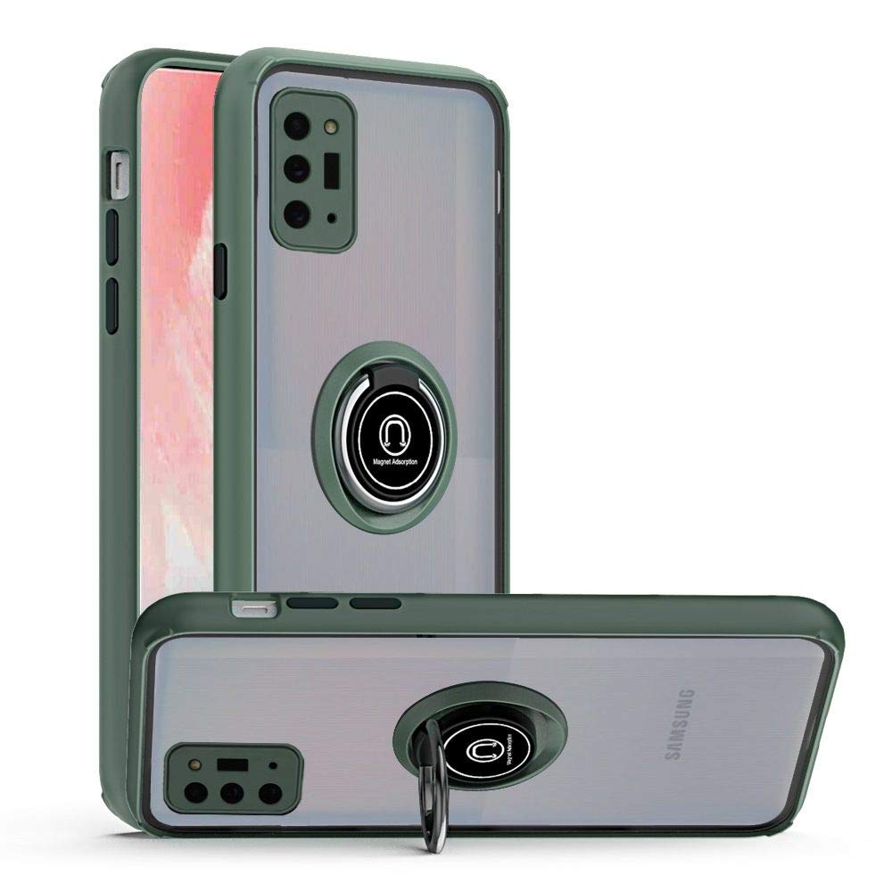 Magnetic Ring Stand Case for Samsung Galaxy Note 20 - Midnight Green Protective Cover | Perfect for Hands-Free Viewing, Video Calls & Gaming