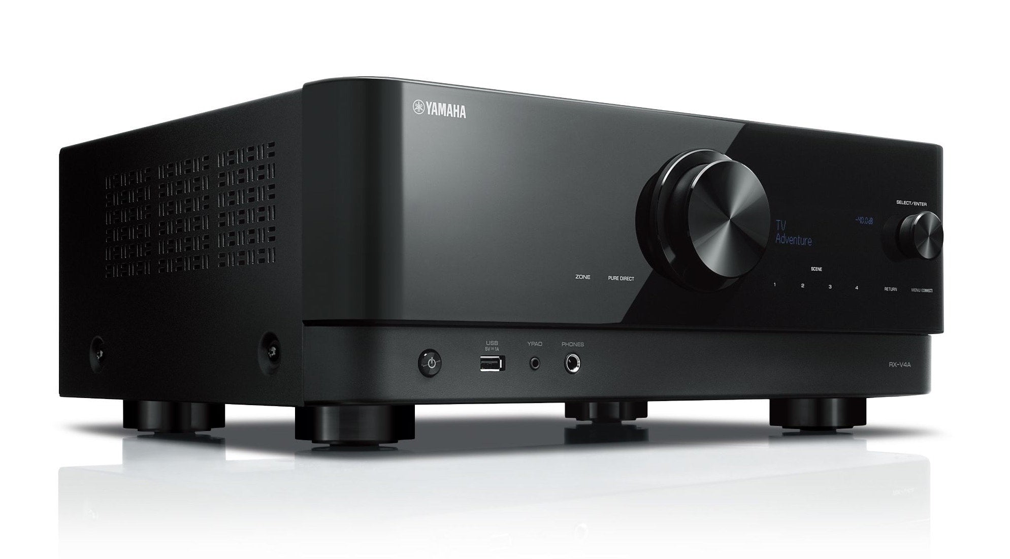 Yamaha RX-V4A 5.2-Channel AV Receiver with 4K HDR, Dolby Atmos, and Bluetooth - Perfect for Home Theater & Gaming Setup