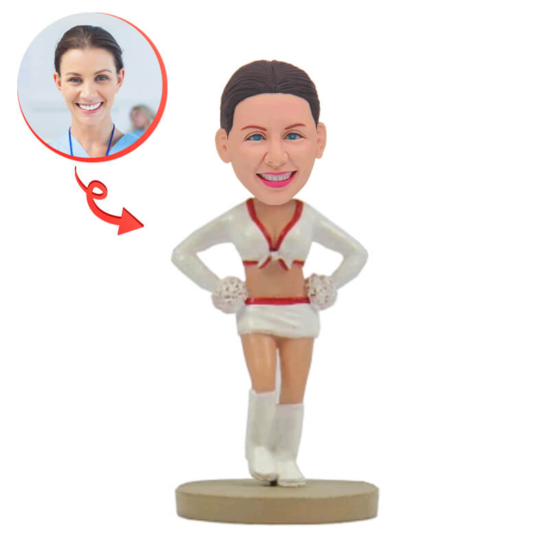 Custom Cheerleader Bobblehead - Personalized Sports Fan Gift for Football, Basketball & Baseball Games - Perfect for Gameday Decor & Team Spirit