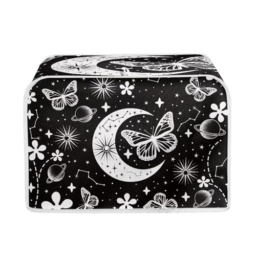 Butterfly Moon Flower - Black and White