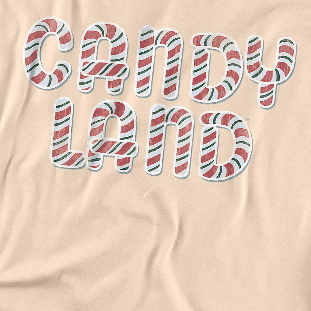 Popfunk Classic Candy Land Candy Cane Logo T-Shirt | Vintage Candy Themed Graphic Tee | Perfect for Christmas, Holiday Parties & Casual Wear