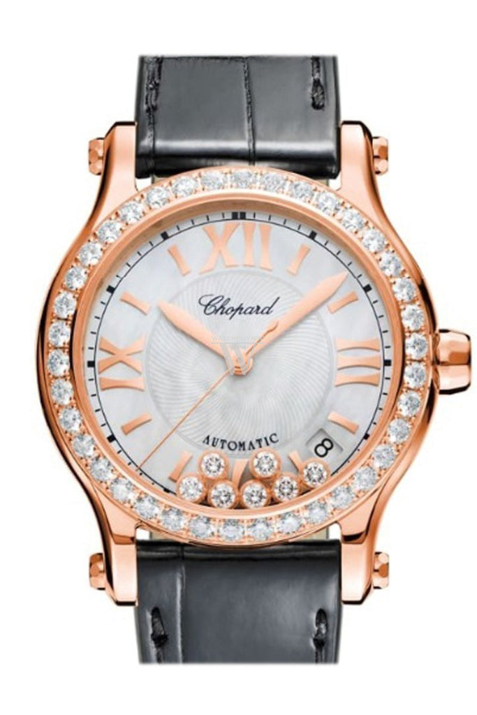 Chopard Happy Sport 36mm 18k Rose Gold Diamond Automatic Women's Watch 274808-5006 - Luxury Swiss Timepiece for Gifts, Special Occasions & Everyday Elegance