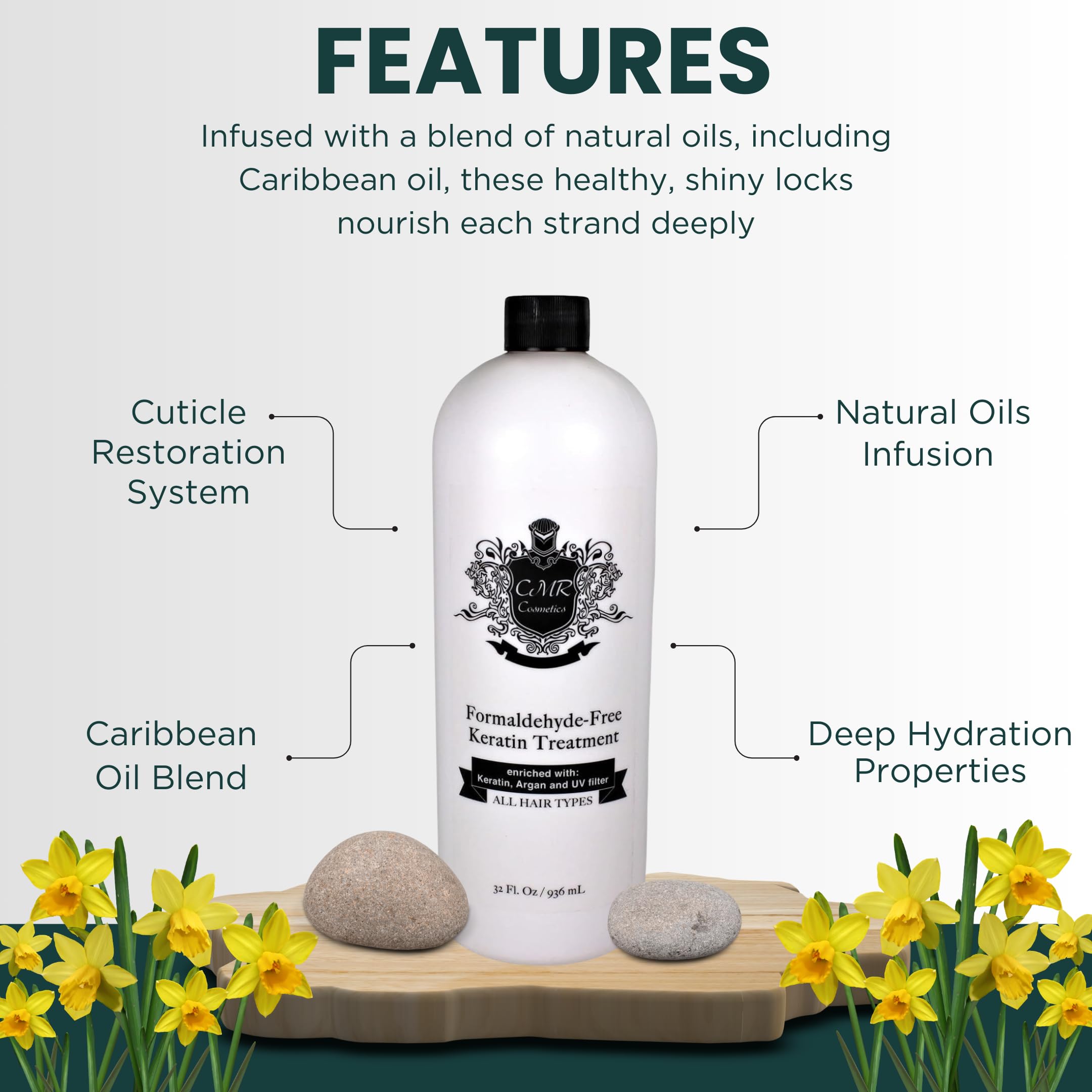 Formaldehyde-Free Keratin Hair Treatment for Smooth, Frizz-Free Hair - Deep Hydrating & Volumizing Hair Care with Keratin Protein - Perfect for Damaged, Curly & Coarse Hair at Home Salon Use