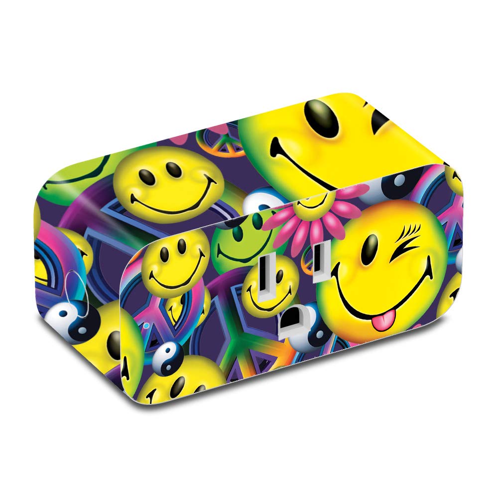 MightySkins Vinyl Decal Wrap Cover for Amazon Smart Plug - Peace Smile Design | Protective & Durable Skin | Easy to Apply & Remove | Made in USA | Perfect for Home & Office Decor