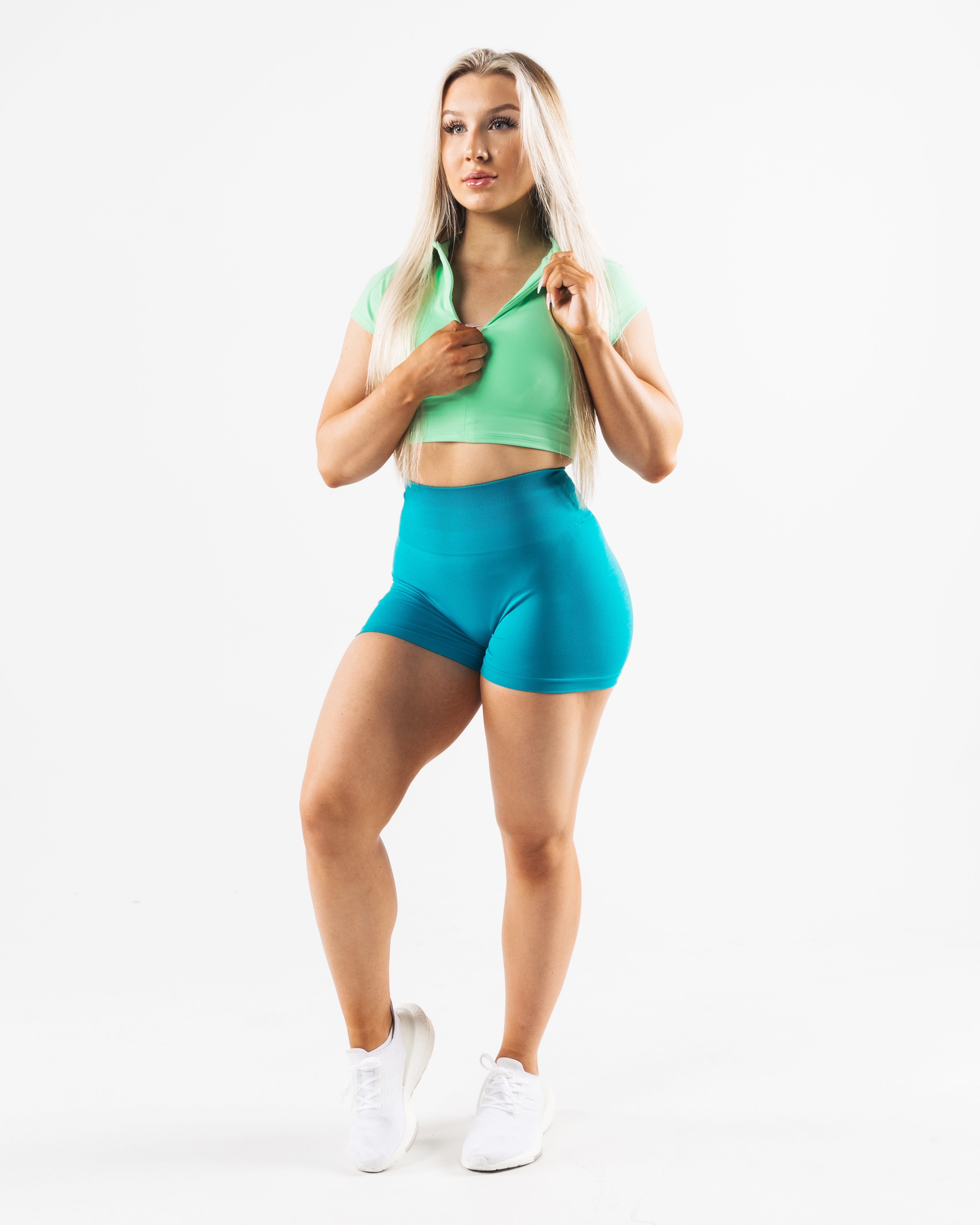 KDM Zip Front Sports Bra Aurora - Seamless Workout Bra for Women - Perfect for Yoga, Running & Gym