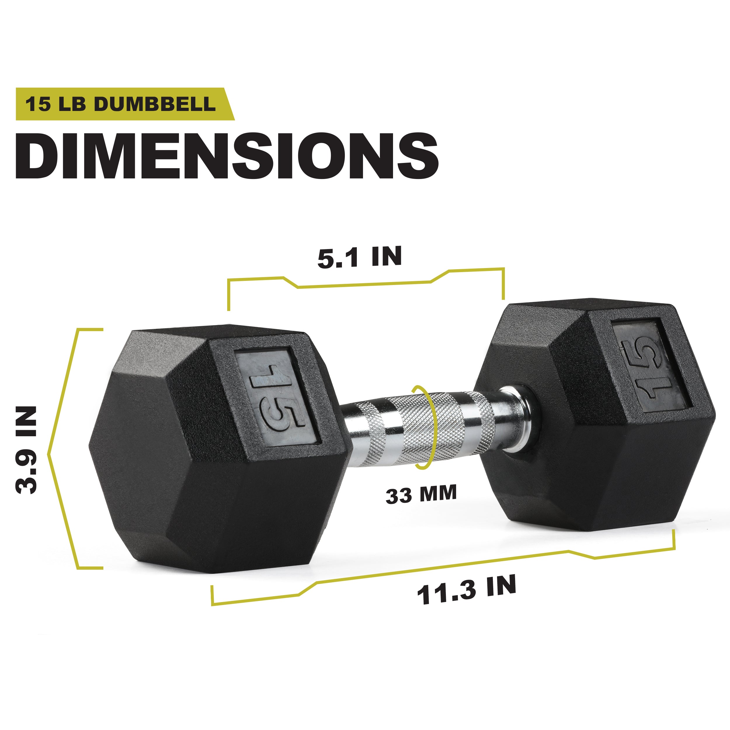PRCTZ Rubber Encased Hex Dumbbell Set (Pair) - 5 to 40 lbs Weight Options for Home Gym, Strength Training & CrossFit Workouts | Non-Slip Grip & Durable Rubber Coating