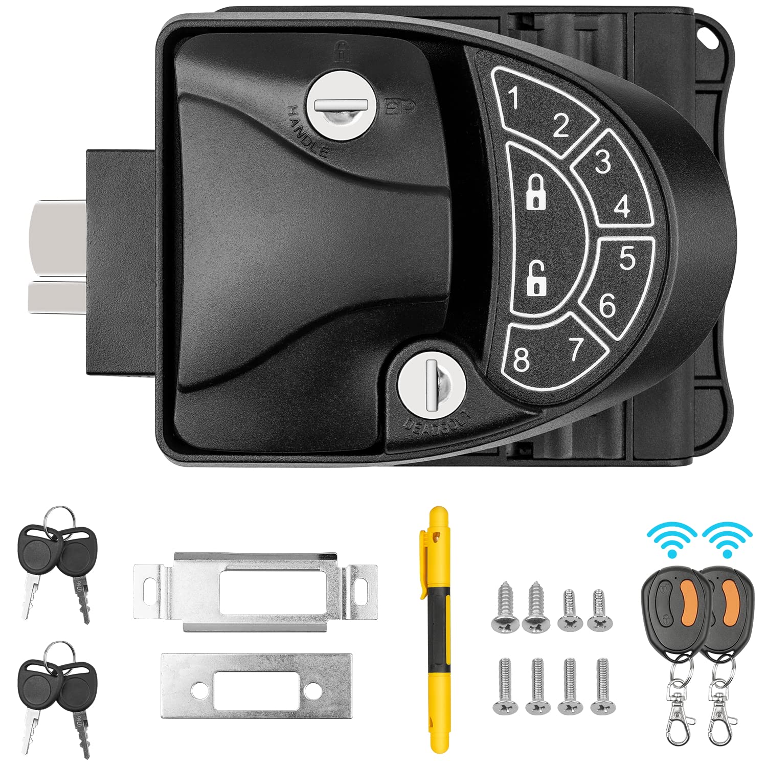 RV Keyless Entry Door Lock - Heavy Duty Metal Camper Trailer Door Lock with Digital Keypad | Fits 2.75