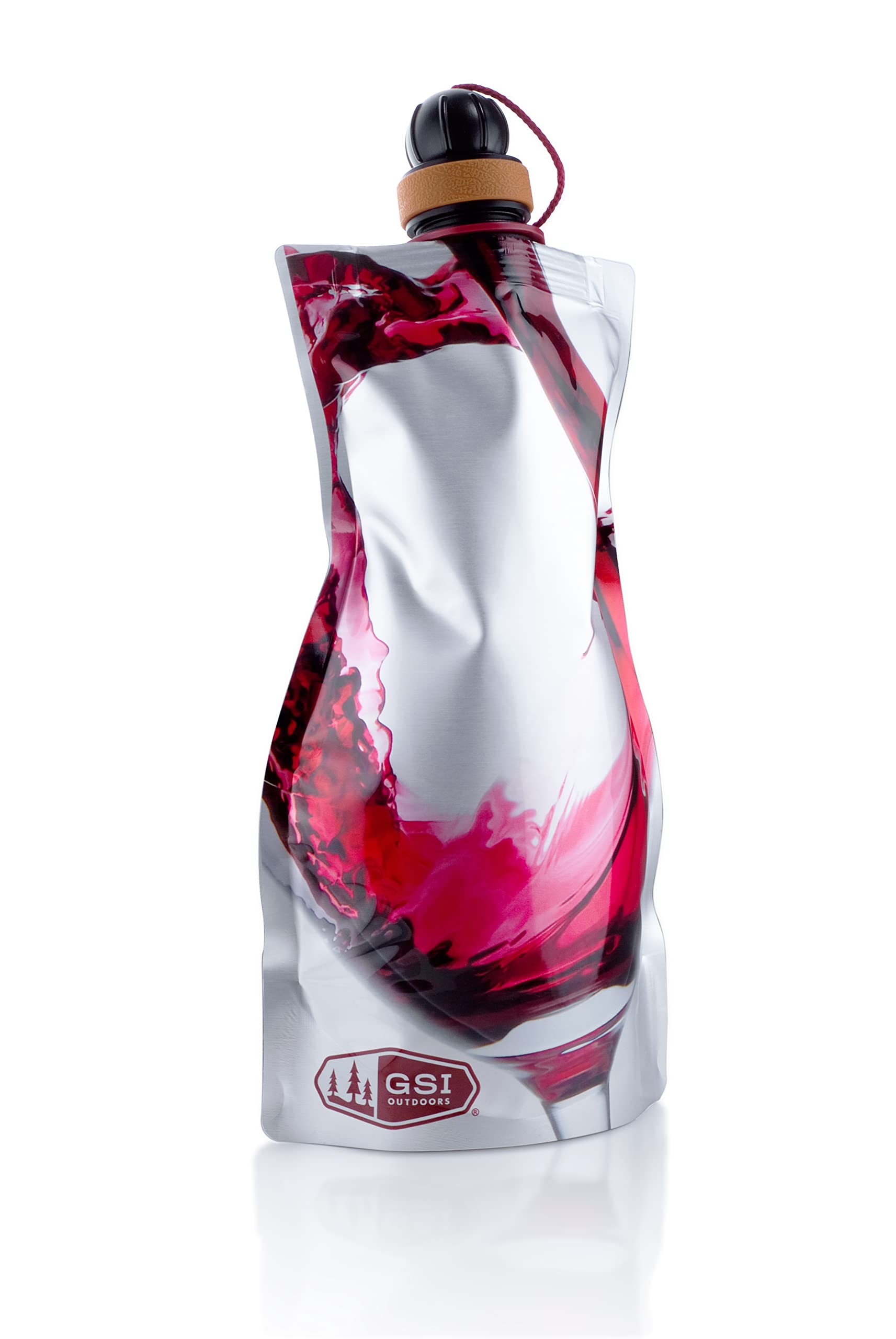 GSI Outdoors Soft-Sided Wine Carafe - 750ml Leakproof Travel Wine Bottle for Camping, Hiking & Outdoor Adventures | Perfect for Picnics, Beach Parties & Backyard BBQs | Great Wine Gift & Accessory for Wine Lovers