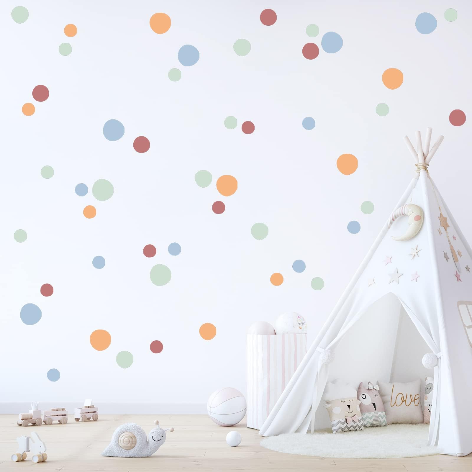 Boho Polka Dot Wall Stickers for Kids’ Bedroom, Nursery & Playroom - Removable Decals for Room Decor, Perfect for Girls' Rooms & Toddler Play Areas