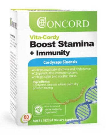 Concord Vita Cordy Supplement - Boost Stamina & Immunity Support - Natural Energy & Immune System Enhancer for Active Lifestyles, Workouts & Daily Wellness