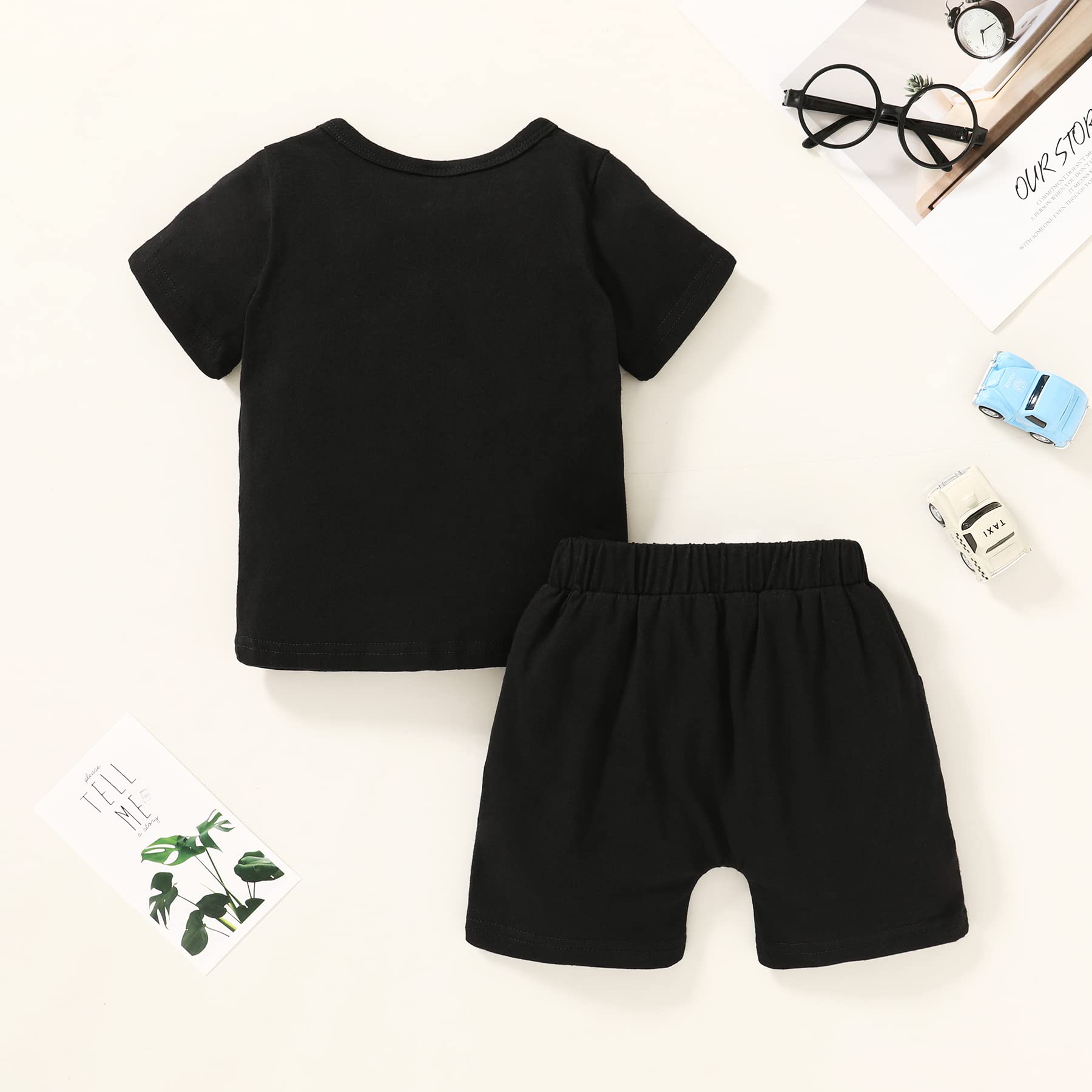 Happy Town Toddler Baby Boy Clothes - Soft Cotton Short Sleeve T-Shirt and Shorts Set for Summer | Cute Outfits for Playtime, Beach & Outdoor Activities