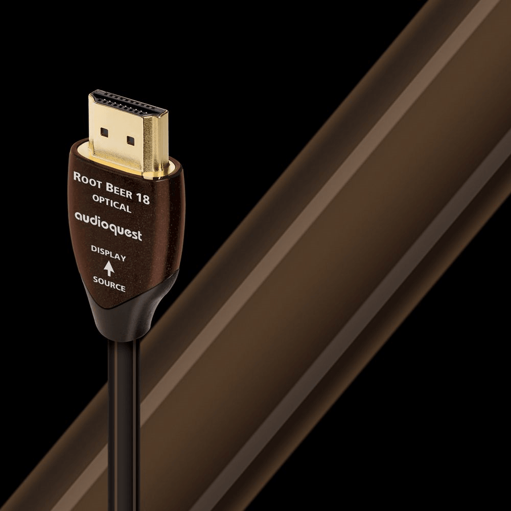 AudioQuest Root Beer Active Optical HDMI Cable 4K 60Hz High-Speed 18Gbps with Ethernet - Perfect for Home Theater, Gaming & 4K Ultra HD TV Setup